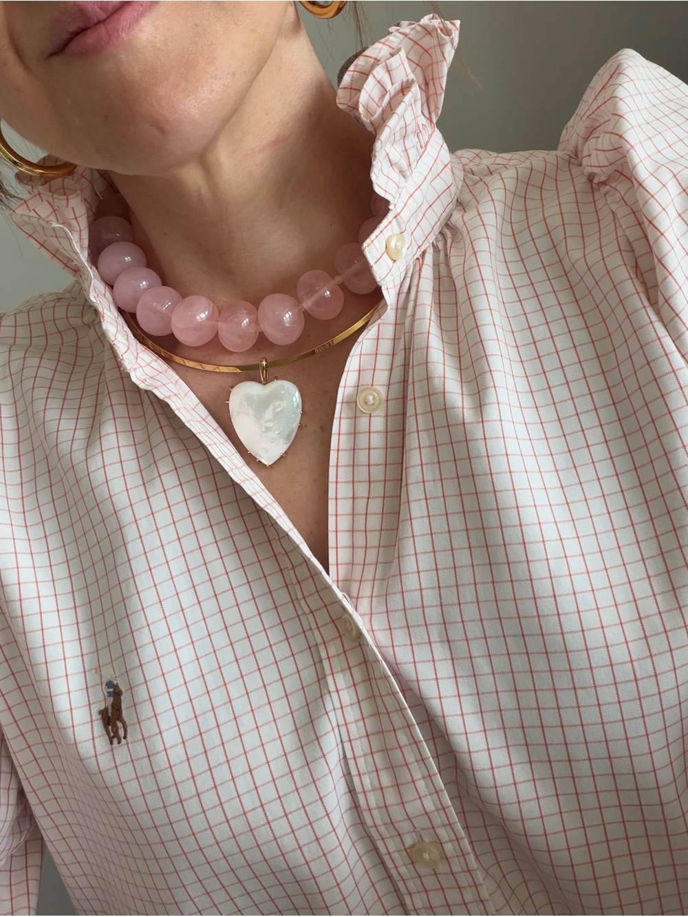 KMJ one of a kind, gently used, Ralph Lauren Windowpane Button-Up Blouse